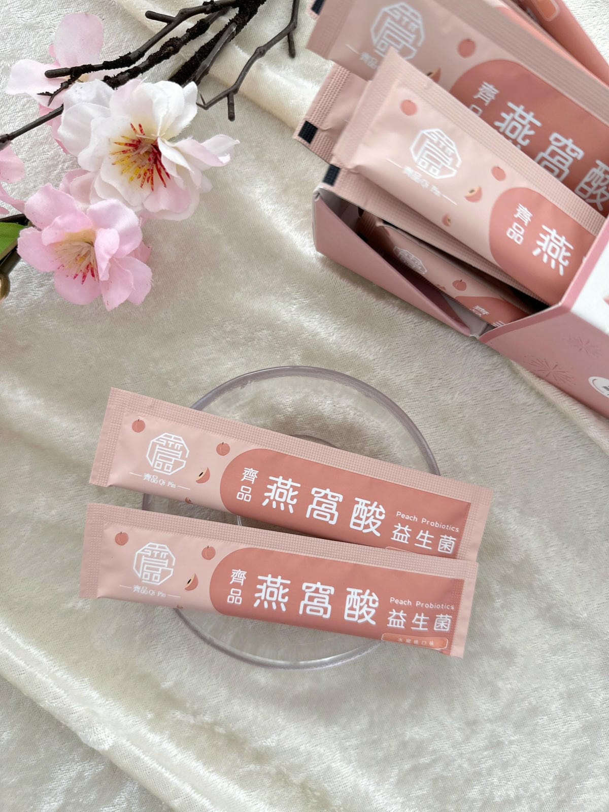 【齊品】燕窩酸益生菌/燕窩精華x複合益生菌,甜甜水蜜桃口味,