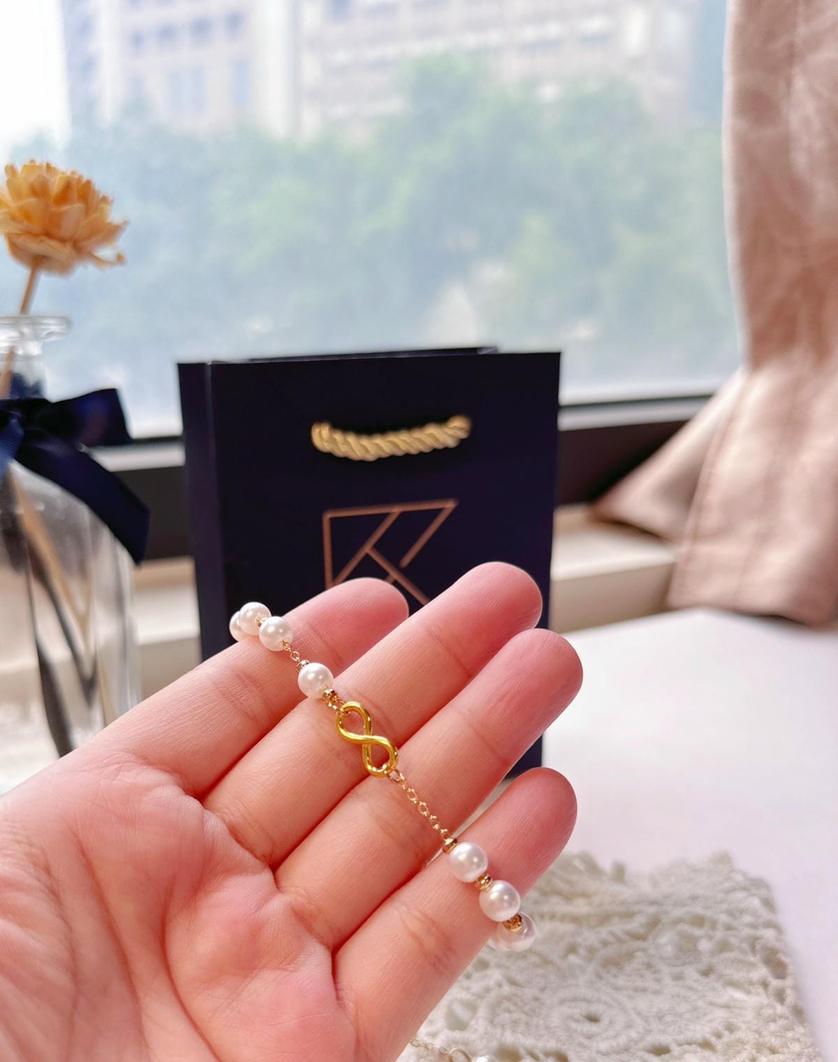 【TLH童樂繪金飾】純愛戀人/珍珠黃金手鍊/女生輕奢黃金飾品 【TLH童樂繪金飾】純愛戀人/珍珠黃金手鍊/女生輕奢黃金飾品
