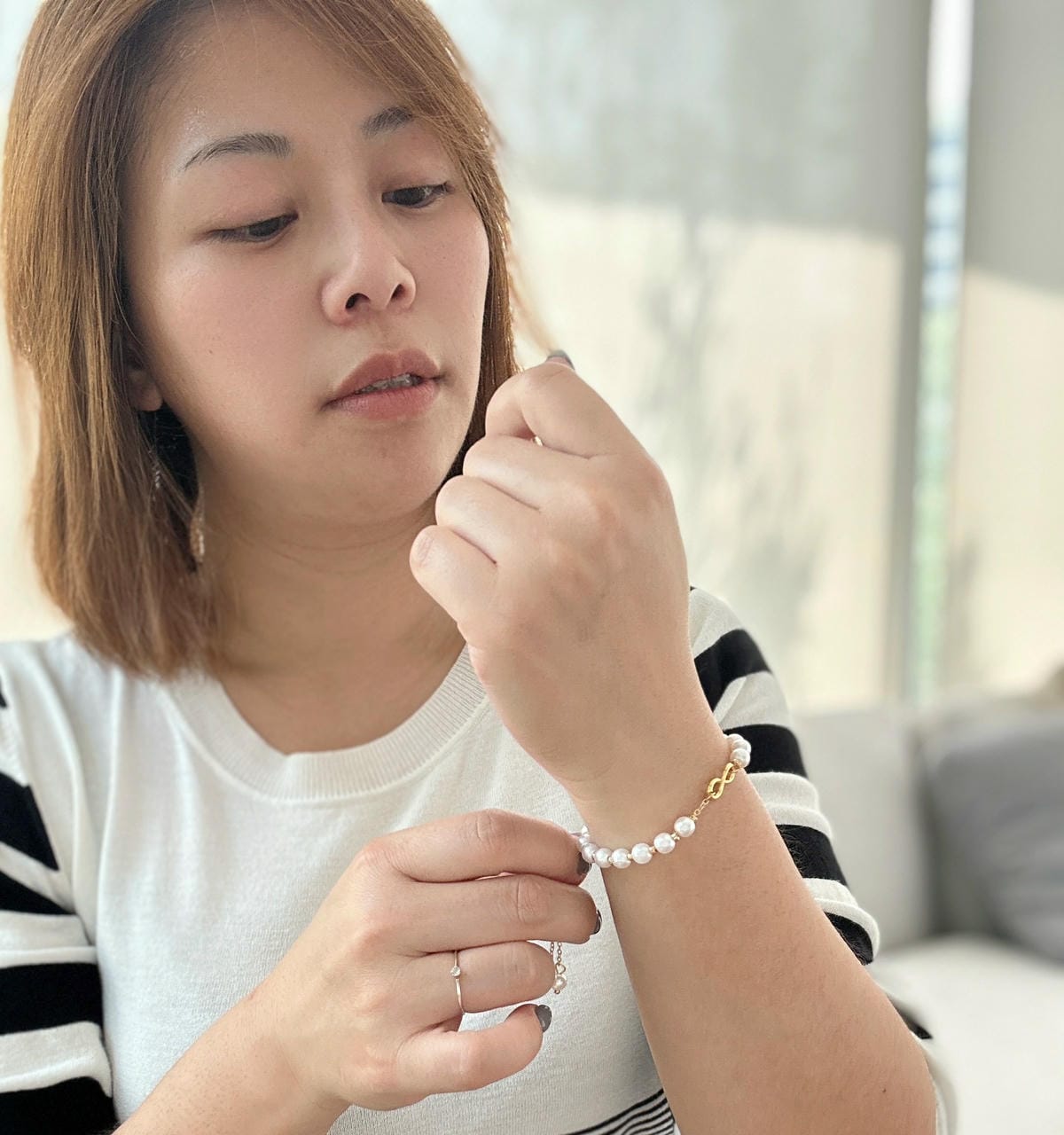 【TLH童樂繪金飾】純愛戀人/珍珠黃金手鍊/女生輕奢黃金飾品 【TLH童樂繪金飾】純愛戀人/珍珠黃金手鍊/女生輕奢黃金飾品
