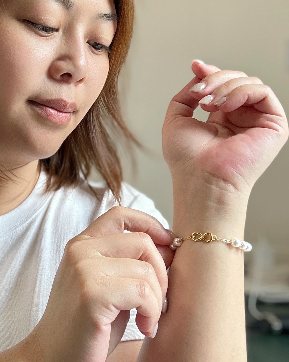 【TLH童樂繪金飾】純愛戀人/珍珠黃金手鍊/女生輕奢黃金飾品 【TLH童樂繪金飾】純愛戀人/珍珠黃金手鍊/女生輕奢黃金飾品